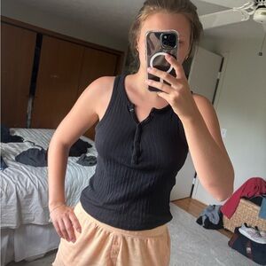 Black Lounge Tank Top